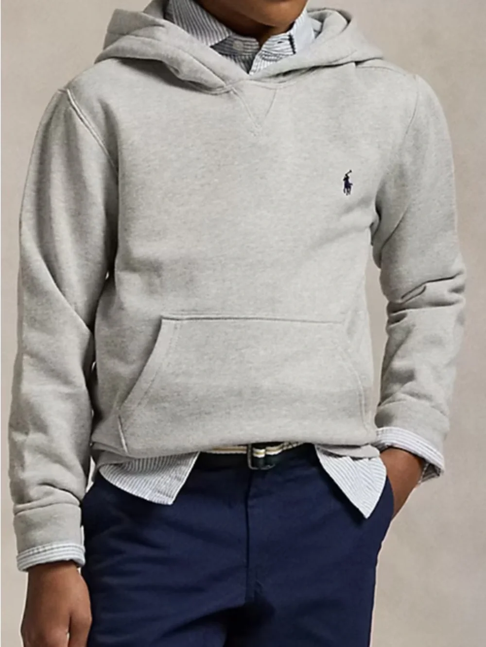 NWT Ralph Lauren Light Gray Crewneck Sweatshirt with Navy Pony boy size XL